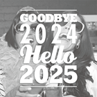 nieuwjaarskaart met foto en tekst goodbye 2024 hello 2025